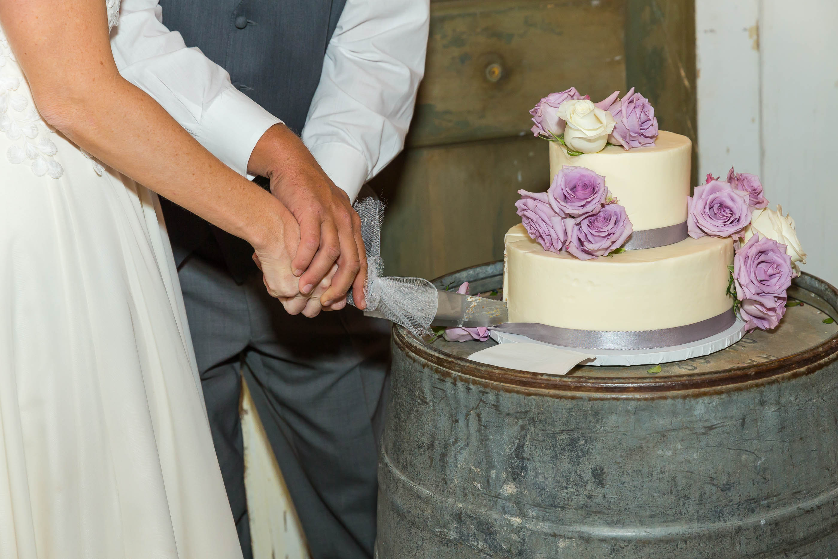 Wedding Cake on a Barrel