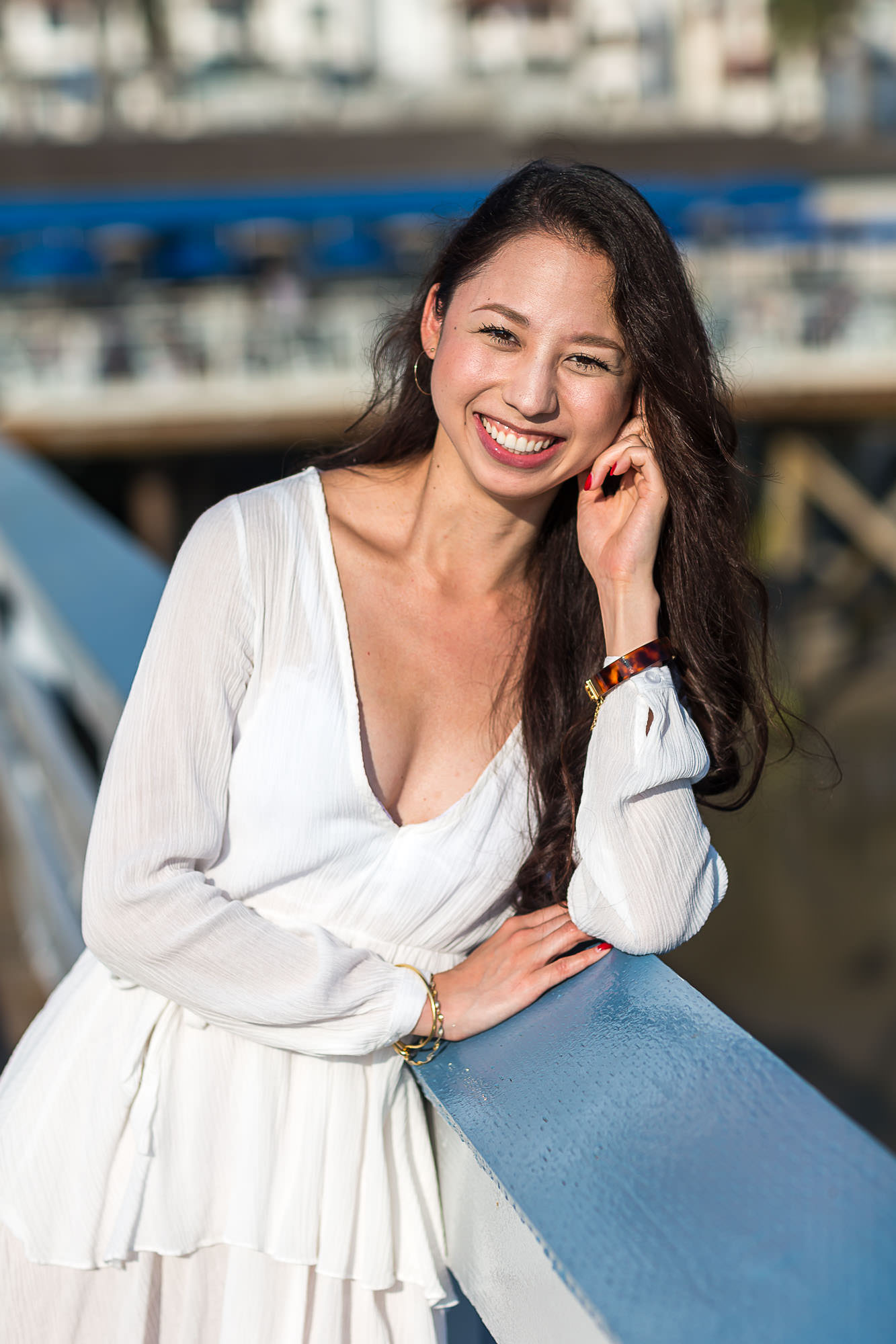 Haruka Headshot close up on Pier Rail