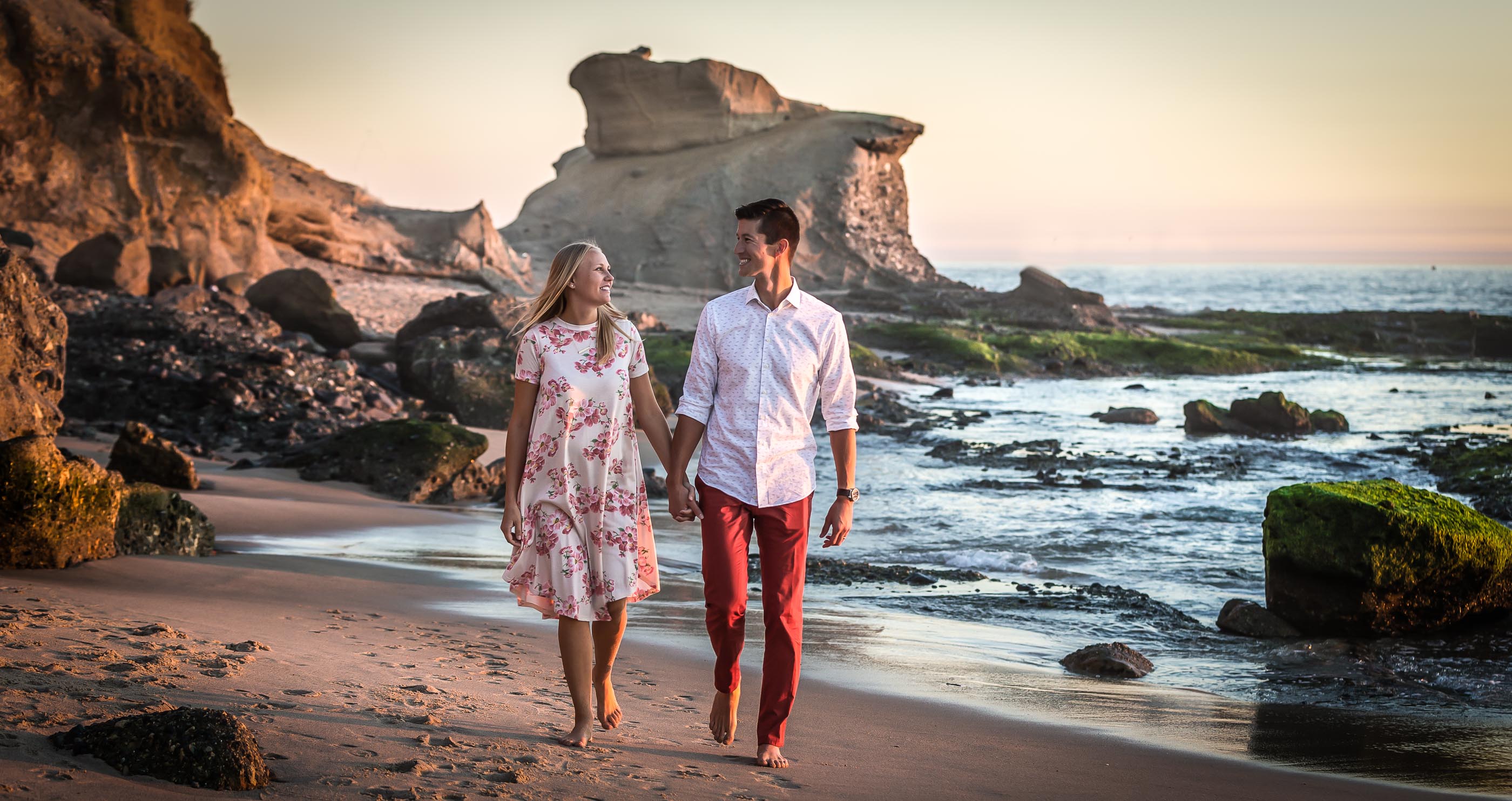 Warm Sunset at Laguna Beach Engagement