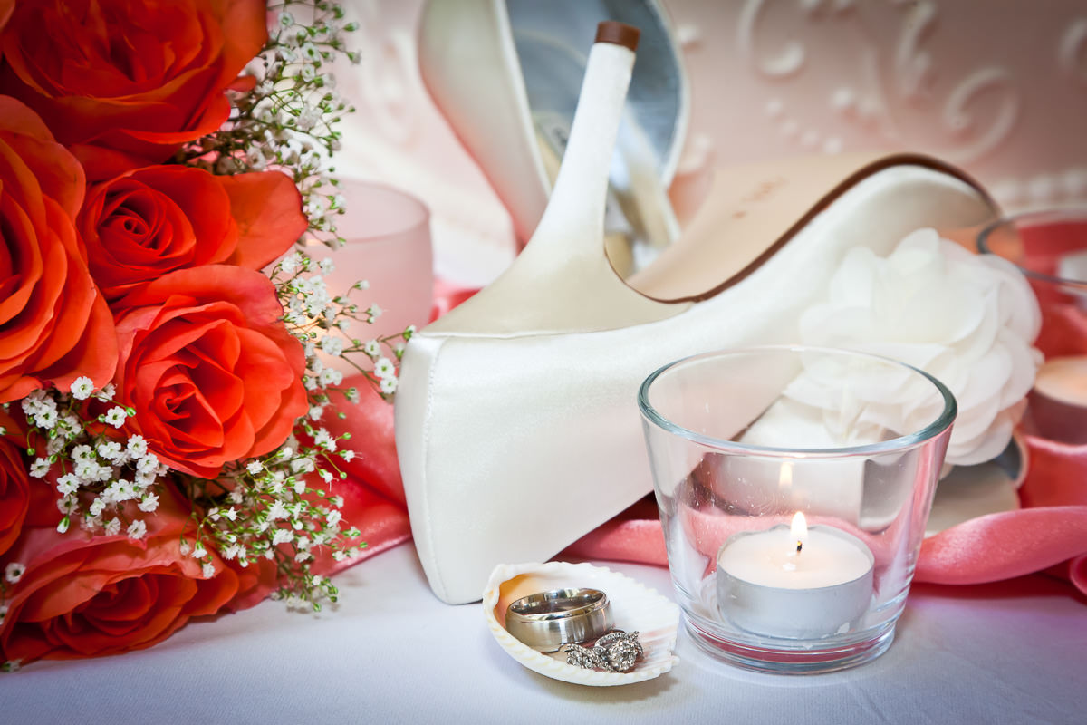 Wedding Ring on Shoe Stem with Candle