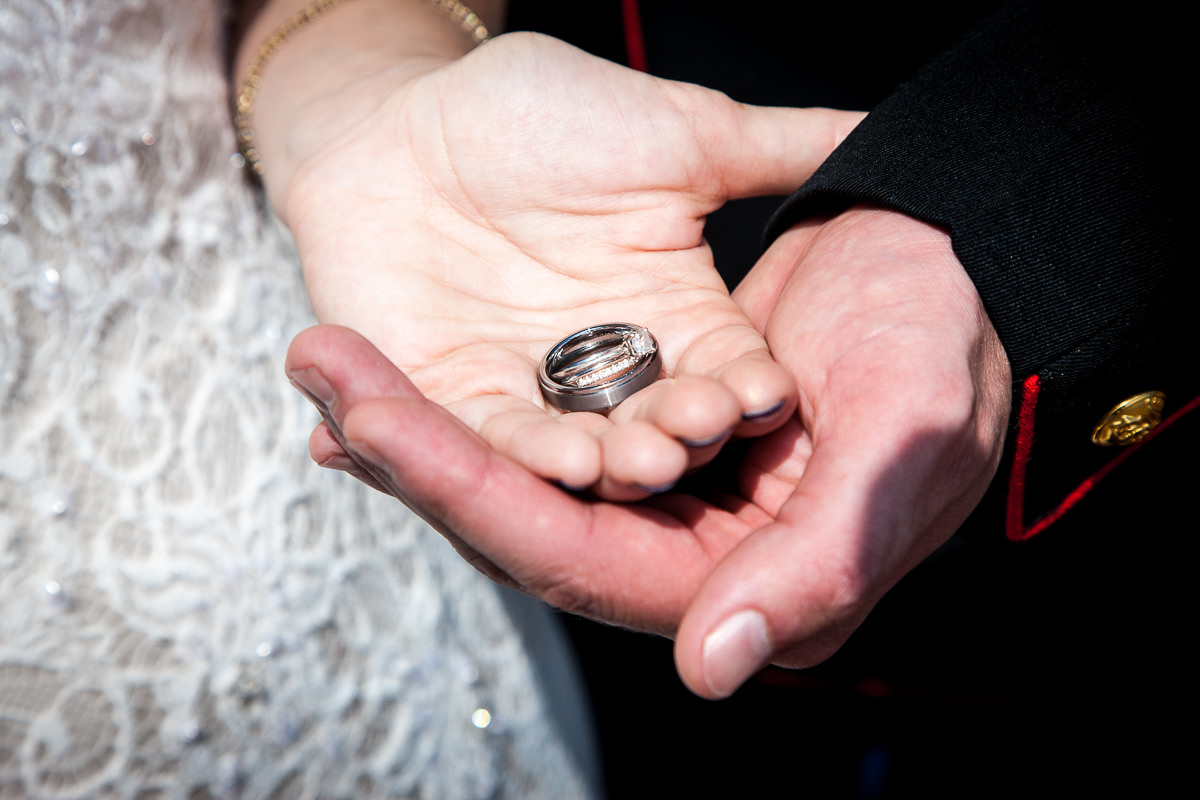 Wedding Rings held in Couples hand